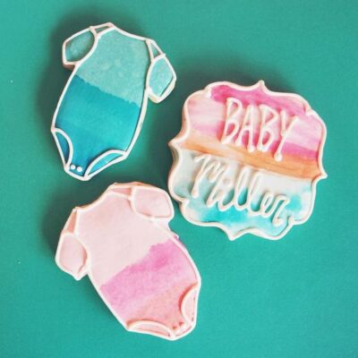 Watercolor Baby Onesie Cookie Set
