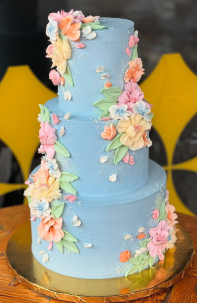 Pastel Palette Knife Floral Cake
