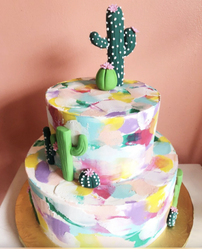 Cactus Watercolor Cake