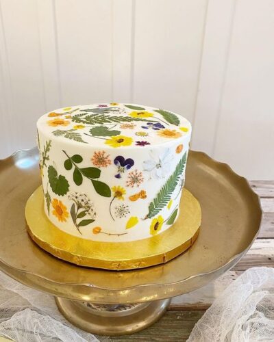 Pressed Flower Cake