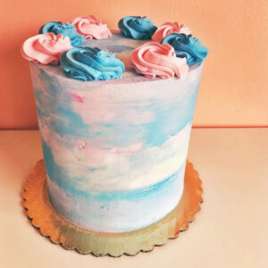 Gender Reveal Buttercream Cake