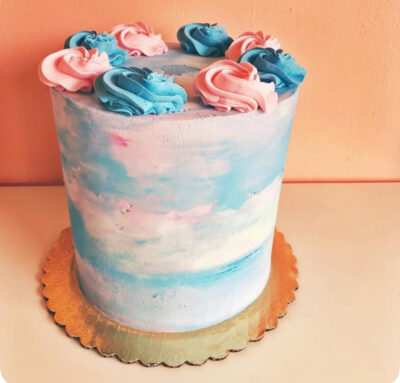 Gender Reveal Buttercream Cake